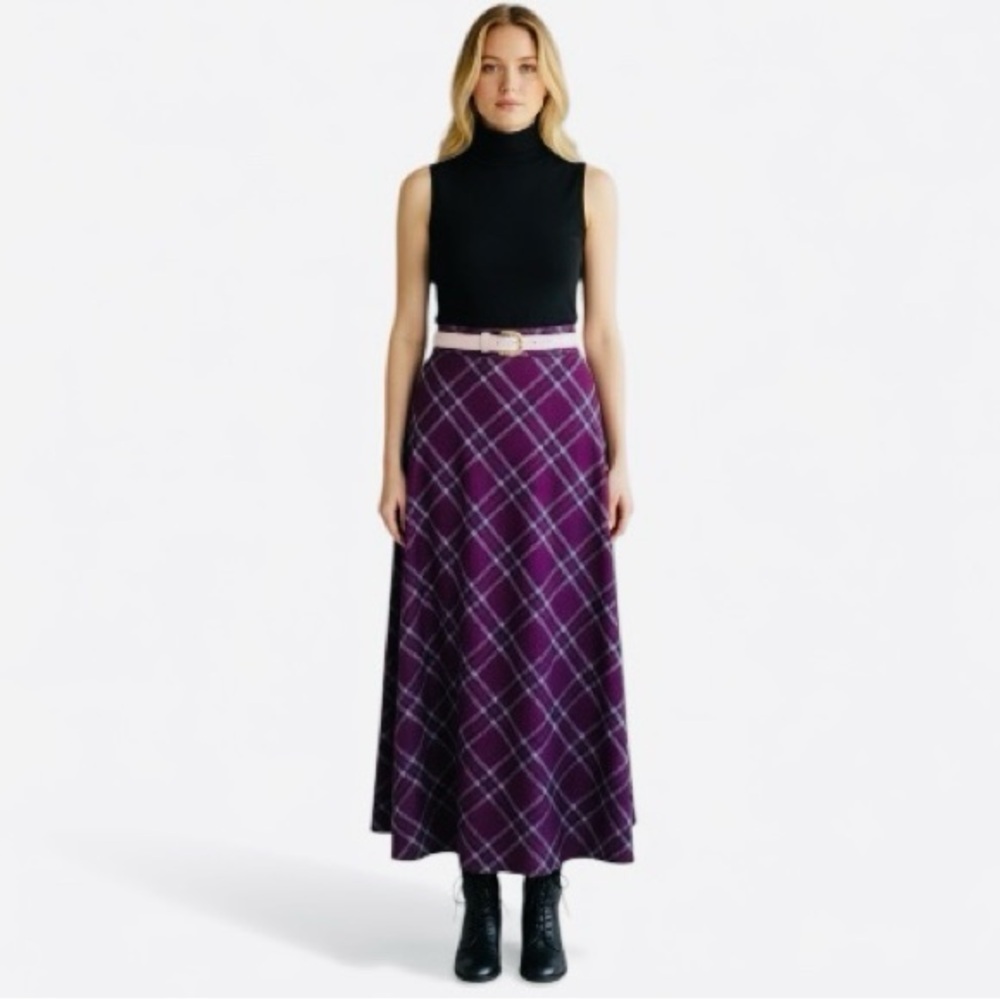 Vintage 70's Mad for Plaid A-Line Maxi Skirt